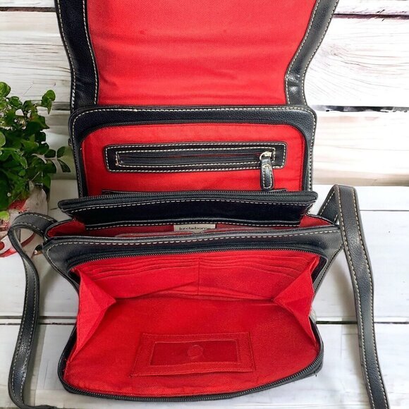 Liz Claiborne Get Organized Multifunction Crossbody Bag Black Faux Leather - Picture 4 of 16